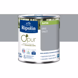 Peinture intérieure à base de résine Biosourcée à 97% - Gris Galet - Satin - Ripolin Cette peinture intérieure Ripolin à base ...