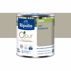 Peinture intérieure à base de résine Biosourcée à 97% - Vert Bourrache - Satin - Ripolin Cette peinture intérieure Ripolin à  ...