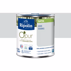 Peinture intérieure à base de résine Biosourcée à 97% - Gris Souris - Satin - Ripolin Cette peinture intérieure Ripolin à bas ...