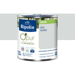 Ripolin - Peinture Couleur à base de résine biosourcée à 97% - Satin - 0,5L - Gris souris