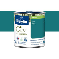 Ripolin - Peinture Couleur à base de résine biosourcée à 97% - Satin - 0,5L - Bleu pop