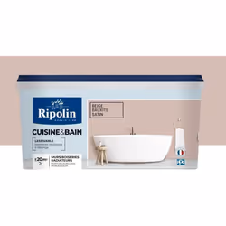 RIPOLIN Peinture murale spéciale pièces humides cuisine et bain - 2 L - Beige bauxite