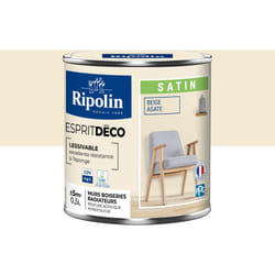Peinture Murale Toutes Pièces - Satin - 0,5L - Beige Agate Ripolin