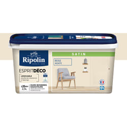 Peinture Murale Toutes Pièces - Satin - 2,5L - Beige Agate Ripolin