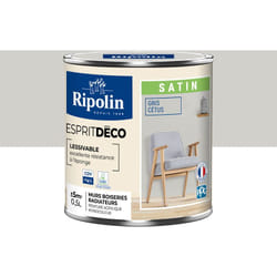 Ripolin - Peinture Murale Toutes Pièces - Satin - 0,5L - Gris Cétus
