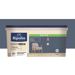 RIPOLIN Peinture Couleur Satin Ultra Couvrante pour Cuisine Chambre Salon Salle Entrée Couloir - Bleu seram