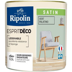 Peinture de couleur murale intérieur satin vert palatino 05L Ripolin