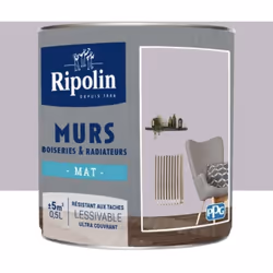 La Peinture Murs, Boiseries, Radiateurs RIPOLIN Mauve Carex Mat est une peinture monocouche, très couvrante qui donnera un be ...