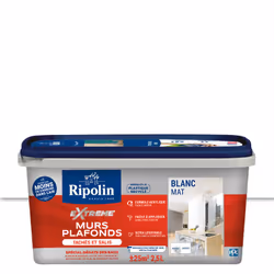 Peinture Intérieure Blanc PLAFONDS TACHES et SALIS - Mat - Ripolin - BENEFICES : Peinture pour PLAFONDS et MURS TACHES et SAL ...
