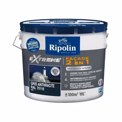 Peinture Mat Façade 2 en 1, Avec Sous-Couche intégrée - Haute tenue jusqu'a 15 ans - Adhere sur tous types de façades - Imper ...