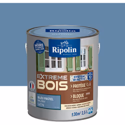 Peinture Bois Intérieur / Extérieur Ecolabel - Satin - Ripolin - BENEFICES : Peinture pour BOIS avec sous-couche intégrée Hau ...