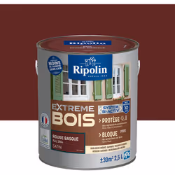 Peinture Bois Intérieur / Extérieur Ecolabel - Satin - Ripolin - BENEFICES : Peinture pour BOIS avec sous-couche intégrée Hau ...