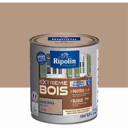 Peinture Bois Intérieur / Extérieur Ecolabel - Satin - Ripolin - BENEFICES : Peinture pour BOIS avec sous-couche intégrée Hau ...