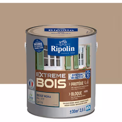 Peinture Bois Intérieur / Extérieur Ecolabel - Satin - Ripolin - BENEFICES : Peinture pour BOIS avec sous-couche intégrée Hau ...