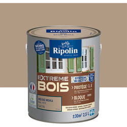 Ripolin - Peinture pour Bois Intérieur et Extérieur - Satin - 2,5L - Beige Moka ral 1019