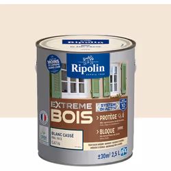 Peinture Bois Intérieur / Extérieur Ecolabel - Satin - Ripolin - BENEFICES : Peinture pour BOIS avec sous-couche intégrée Hau ...