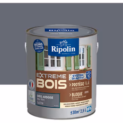 Peinture Bois Intérieur / Extérieur Ecolabel - Satin - Ripolin - BENEFICES : Peinture pour BOIS avec sous-couche intégrée Hau ...