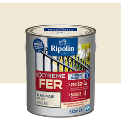 Peinture pour Fer Extérieur - Brillant - 2L - Blanc Cassé ral 1013 Ripolin