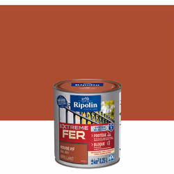 Peinture Fer Brillant avec sous-couche intégrée et agent anti-corrosion - Ripolin - BENEFICES : Peinture pour FER avec sous-c ...