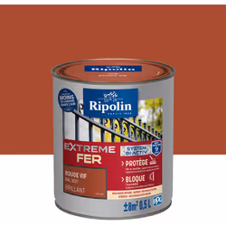 Peinture Fer Brillant avec sous-couche intégrée et agent anti-corrosion - Ripolin - BENEFICES : Peinture pour FER avec sous-c ...