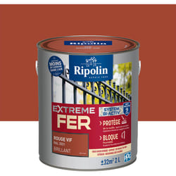 Peinture pour Fer Extérieur - Brillant - 2L - Rouge Vif ral 3031 Ripolin