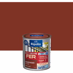 Peinture Fer Brillant avec sous-couche intégrée et agent anti-corrosion - Ripolin - BENEFICES : Peinture pour FER avec sous-c ...