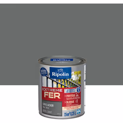Peinture Fer Brillant avec sous-couche intégrée et agent anti-corrosion - Ripolin - BENEFICES : Peinture pour FER avec sous-c ...