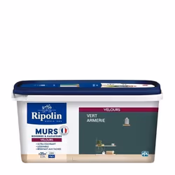 RIPOLIN Peinture Couleur Velours pour Murs Boiseries Radiateurs - Vert Armerie