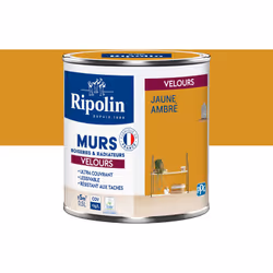 Peinture intérieure Jaune Amré Velours Ultra-Couvrante pour Murs, Boiseries et Radiateurs - Ripolin La peinture Ripolin aspec ...