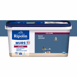 Peinture intérieure Bleu Seram Velours Ultra-Couvrante pour Murs, Boiseries et Radiateurs - Ripolin La peinture Ripolin aspec ...