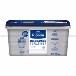 Peinture Intérieure Blanc Mat Parfait - RESULTAT SANS TRACE - Ripolin - BENEFICES : Peinture RESULTAT SANS TRACE de Rouleau C ...