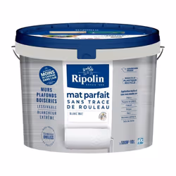 Découvrez la peinture RIPOLIN 441726, idéale pour murs et plafonds. Avec sa finition mat et sa technologie UNILISS, elle assu ...