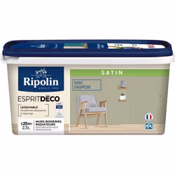 Peinture esprit deco multi-supports - RIPOLIN - 445877 - Vert gaspesie - Satin - 25 L