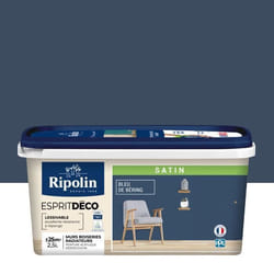 Peinture - RIPOLIN - ESPRIT DECO MULTI-SUPPORTS - Bleu de Bering - Satiné - 25L
