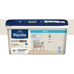 Peinture Murale Toutes Pièces - Mat - 2,5L - Blanc cassé Ripolin