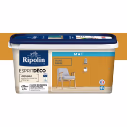 Peinture intérieure couleur Jaune Ambré aspect Mat Ultra-Couvrante pour Murs, Boiseries et Radiateurs - Ripolin La peinture i ...