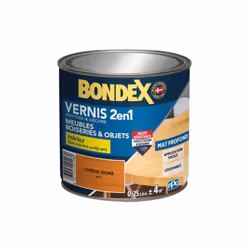 2 en 1 : protège et embellit le bois. Direct bois bruts ou déjà vernis. Haute résistance aux chocs, taches et rayures, boucli ...