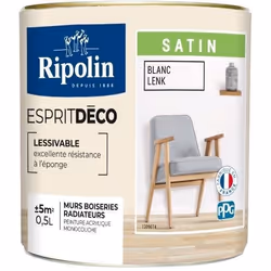 RIPOLIN - Esprit Déco Multi-supports -  Blanc lenk - Satin - 05L