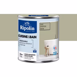 Peinture couleur Vert Gaspésie pour cuisine et Salle de Bain - Aspect Satin - Haute Lessivabilité - Ripolin Avec sa technolog ...