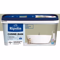 Peinture couleur Vert Gaspésie pour cuisine et Salle de Bain - Aspect Satin - Haute Lessivabilité - Ripolin Avec sa technolog ...