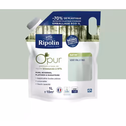 La Peinture Murs, Boiseries, Radiateurs RIPOLIN OPur Satin Vert nobile est une peinture intérieure certifiée Ecolabel de haut ...