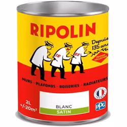 La Peinture acrylique RIPOLIN Collector Blanc satin est une peinture murs & plafonds blanche monocouche qui va sublimer votre ...