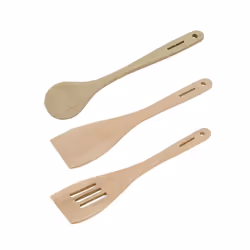 Lot de 3 ustensiles de cuisine en bois dont 2 spatules et une cuillère Fackelmann Nature - TU