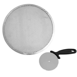 Plaque à pizza perforée - FACKELMANN - 30 cm - Acier inoxydable - Aluminium - Découpe facile