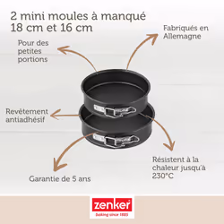 Lot de 2 mini moules à manqué à charnière de 16 cm et 18 cm Zenker Special Mini - Vue supplémentaire 2