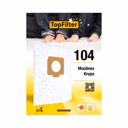 Lot de 4 sacs aspirateur pour Moulinex Krups TopFilter Premium
