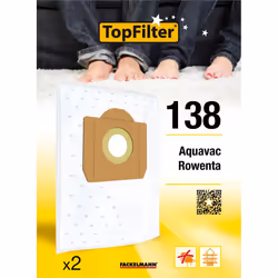 Lot de 2 sacs aspirateur pour Rowenta industriel TopFilter Premium