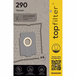 Lot de 4 sacs aspirateur Hoover Alpina TopFilter Premium