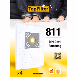 Lot de 4 sacs aspirateur Samsung et Dirt Devil TopFilter Premium