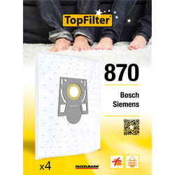 Lot de 4 sacs aspirateur pour Bosch et Siemens TopFilter Premium